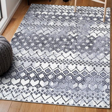 Azmar Moroccan Geometric Distressed Area Rug